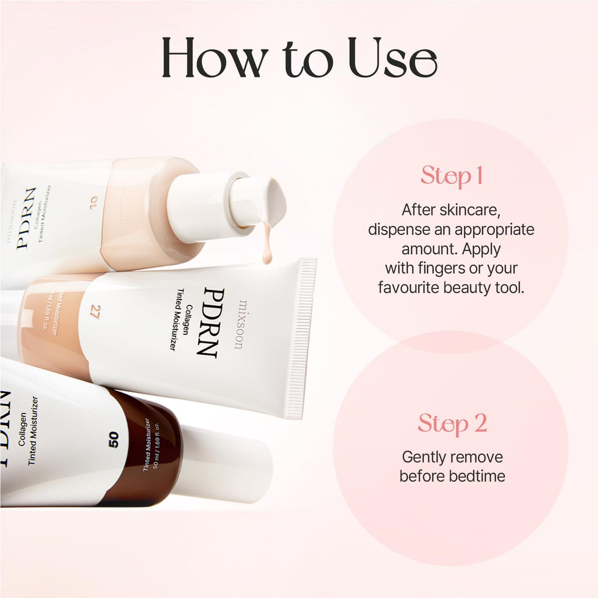 mixsoon label close-up listing peptides and collagen for skin support