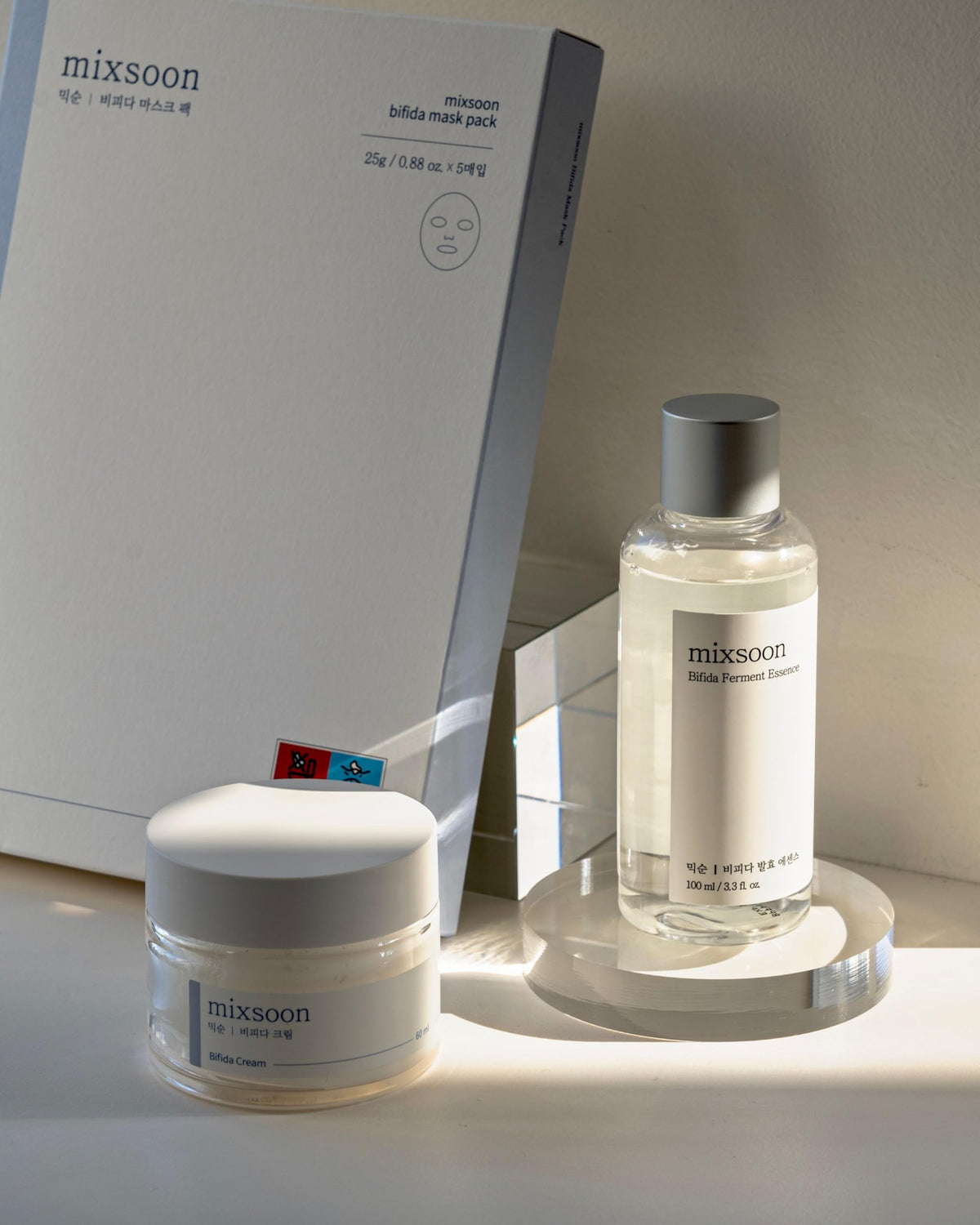 mixsoon cream in bathroom setting conveying nightly routine comfort and calm