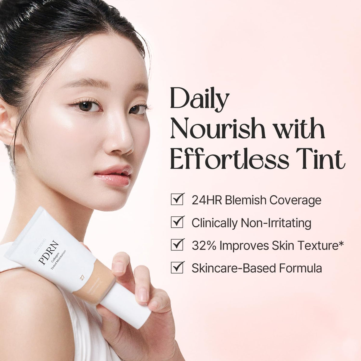 mixsoon fingertip applying moisturizer showing easy tool-free blending