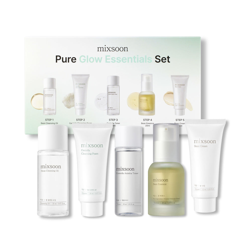 mixsoon front packaging showing compact travel-ready 5-step set and elegant design benefit: giftability