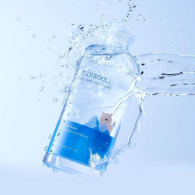 mixsoon close-up of dense serum drop highlighting plumping hydration benefit