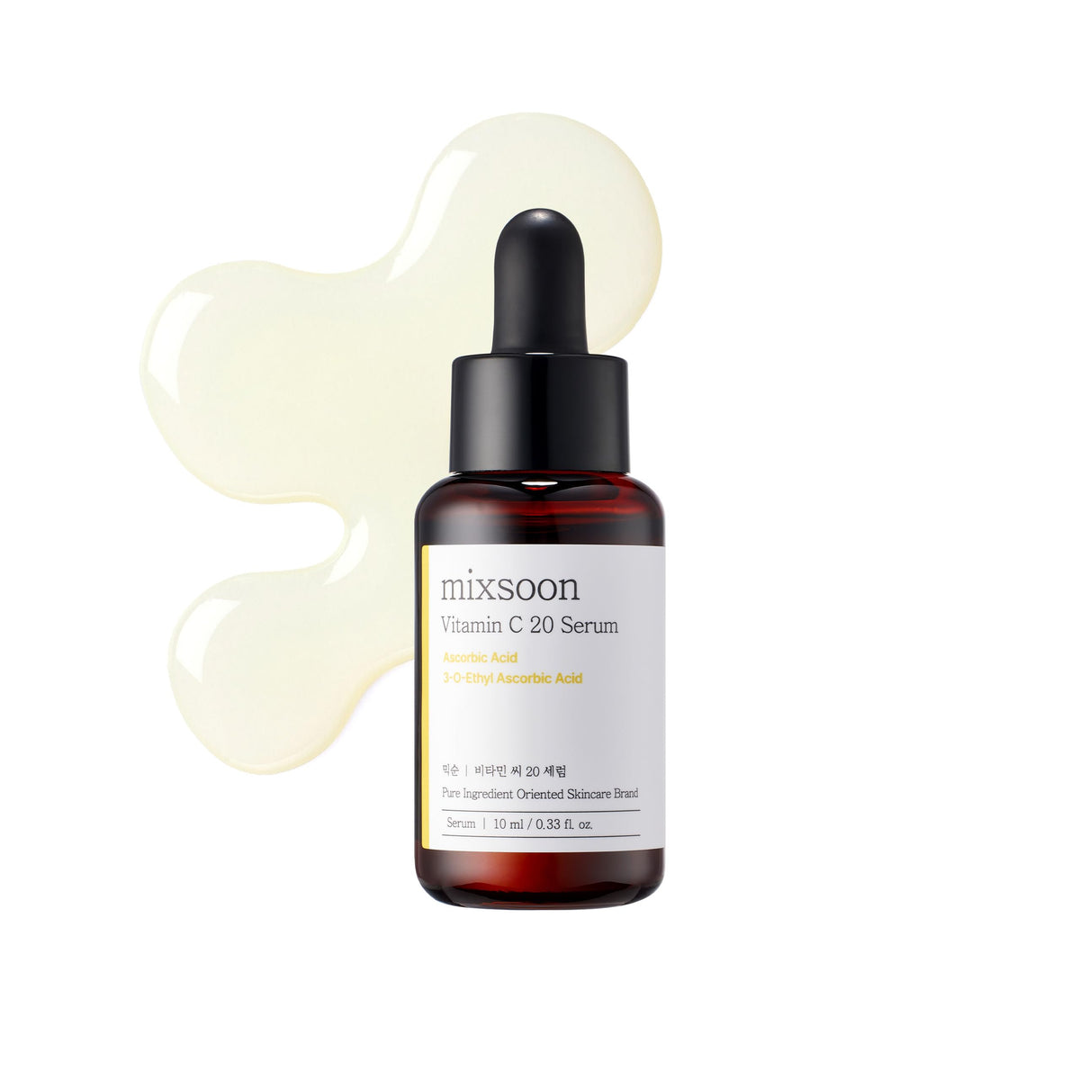mixsoon front packaging showing 10ml bottle and brightening benefit