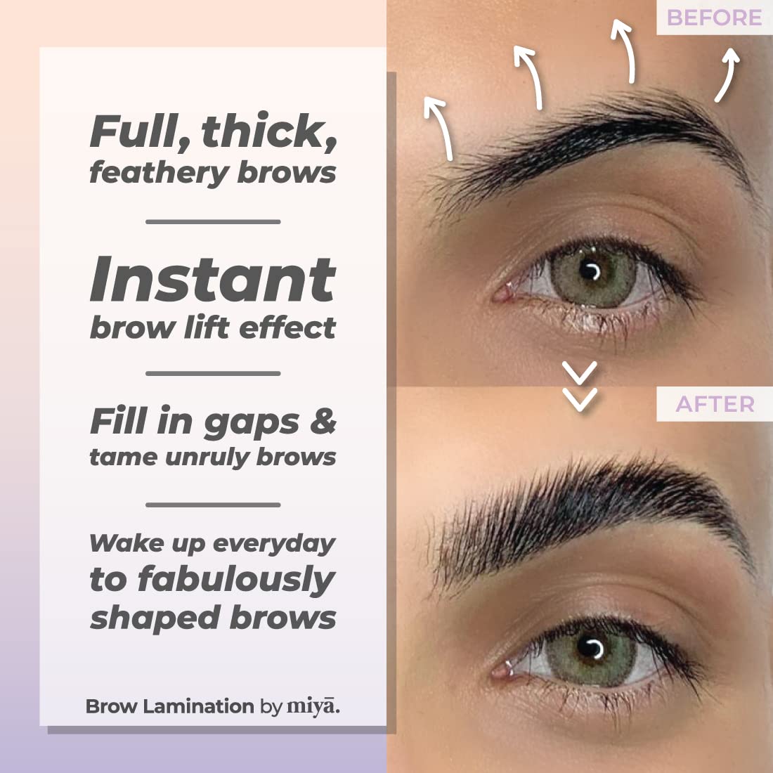 MIYA LASH keratin formula label close-up highlighting nourishing ingredients