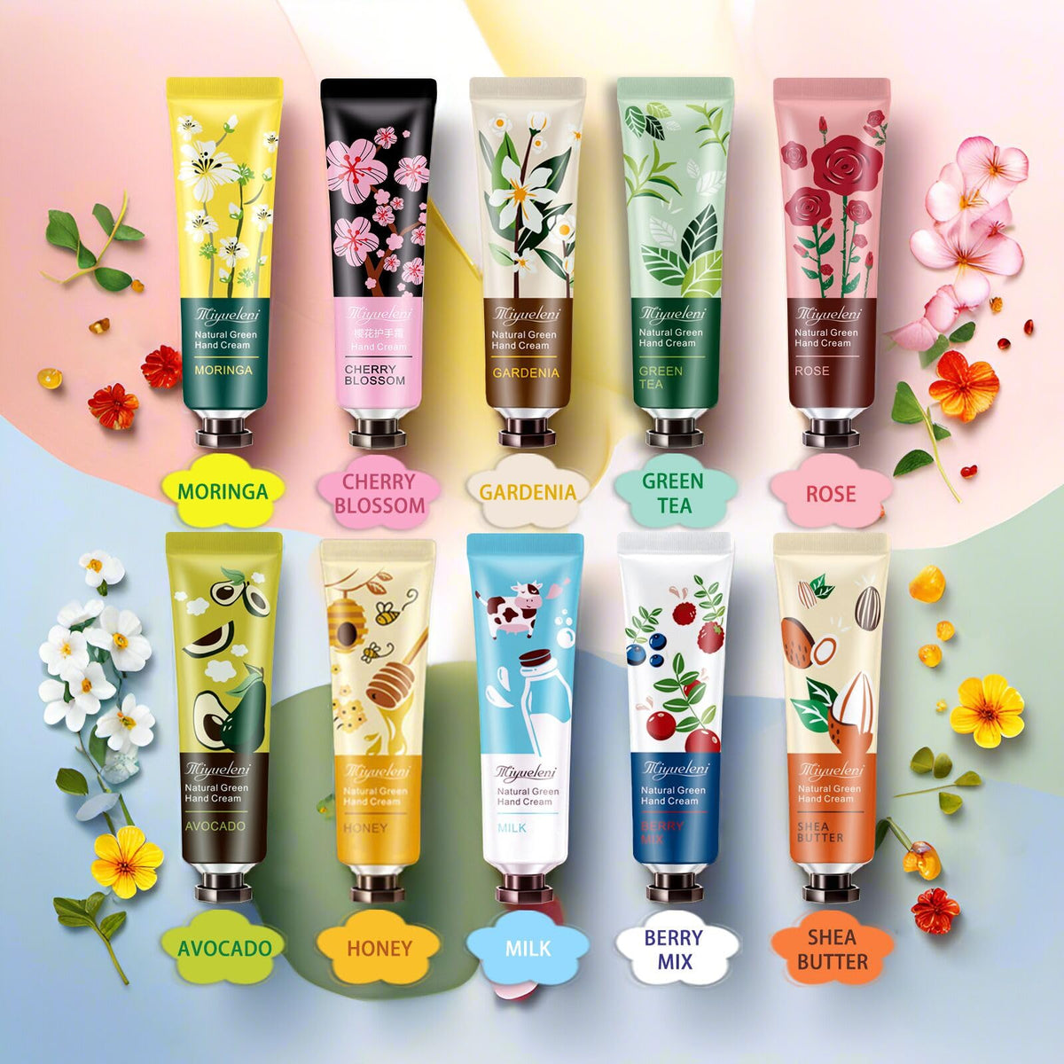 MIYUELENI gift display with ten creams ideal for events and gifting benefit