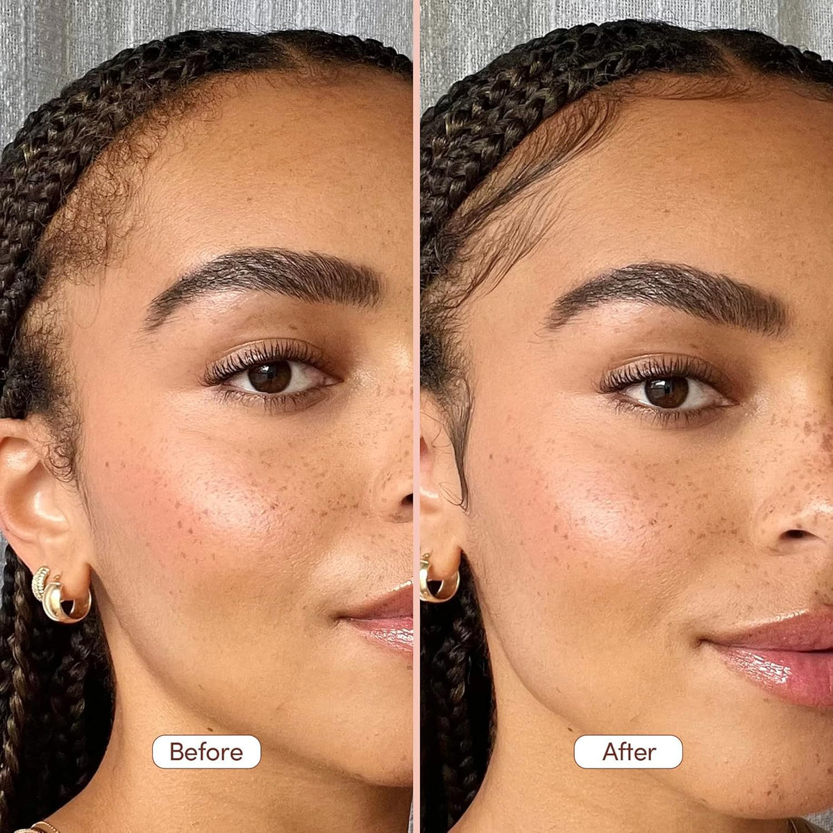 Mizani applying gel with toothbrush for precise edge control benefit