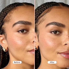 Mizani applying gel with toothbrush for precise edge control benefit