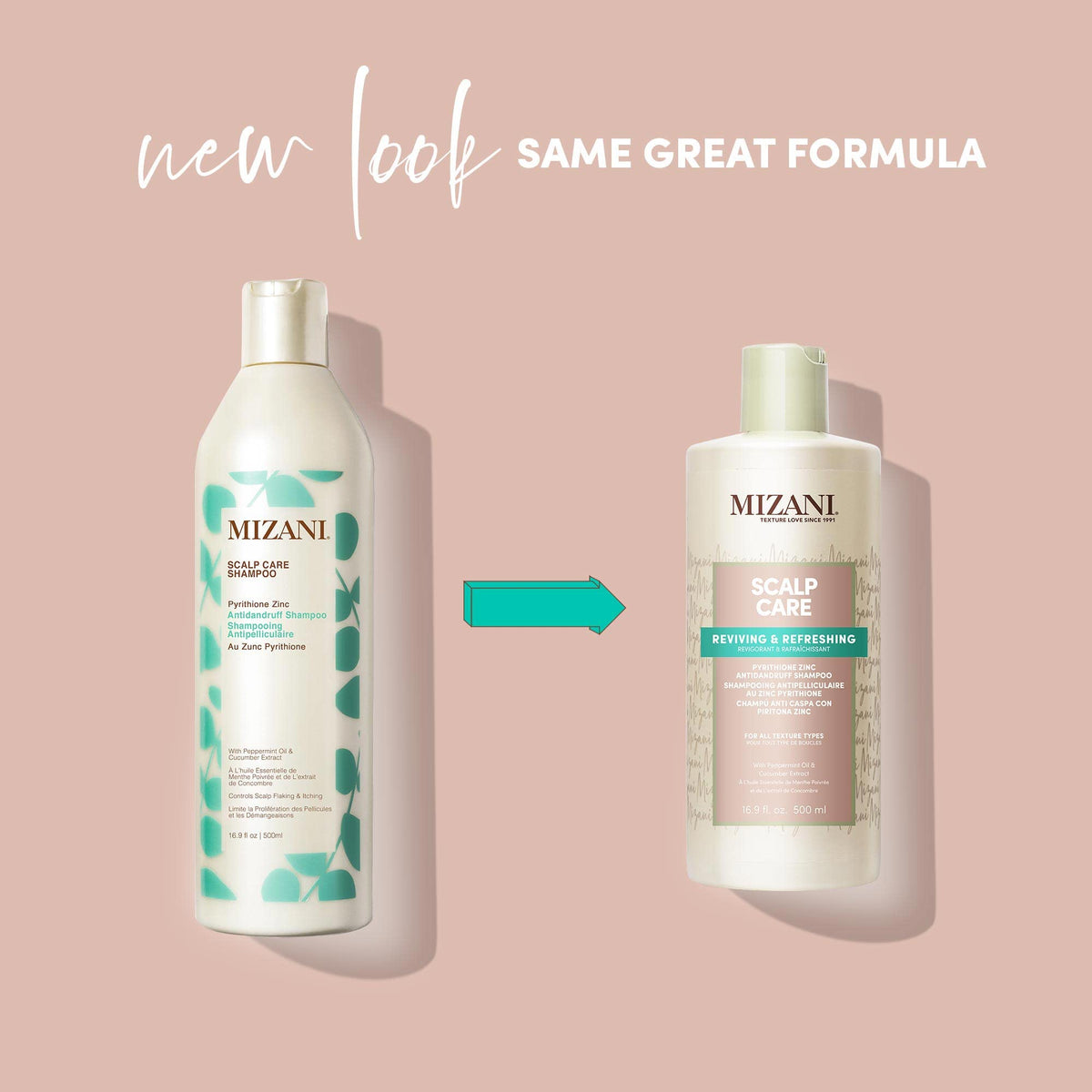 Mizani back label with directions and ingredient highlights for guidance