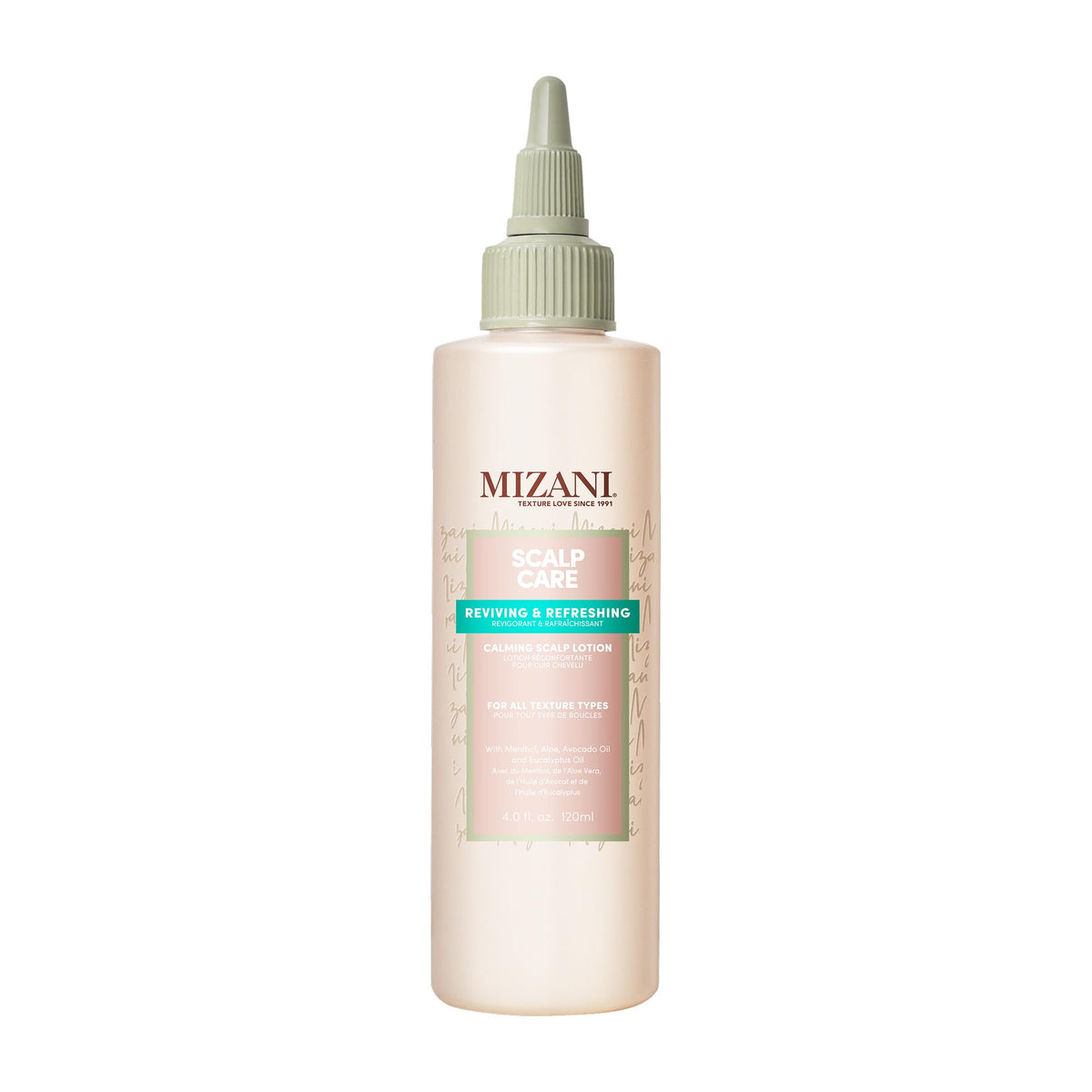 Mizani Scalp Care Calming Scalp Lotion front bottle shows brand and soothing formula benefits