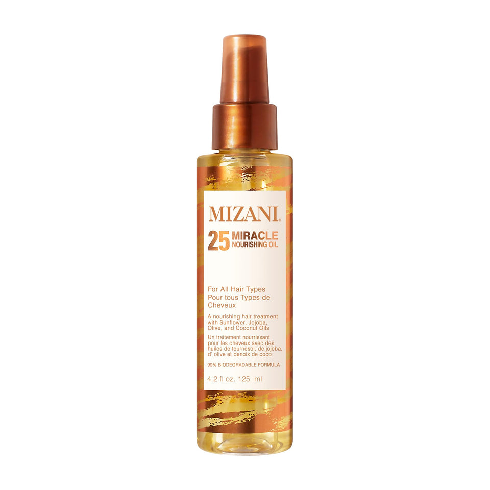 Mizani front packaging showing bottle and label for quick product ID and benefits