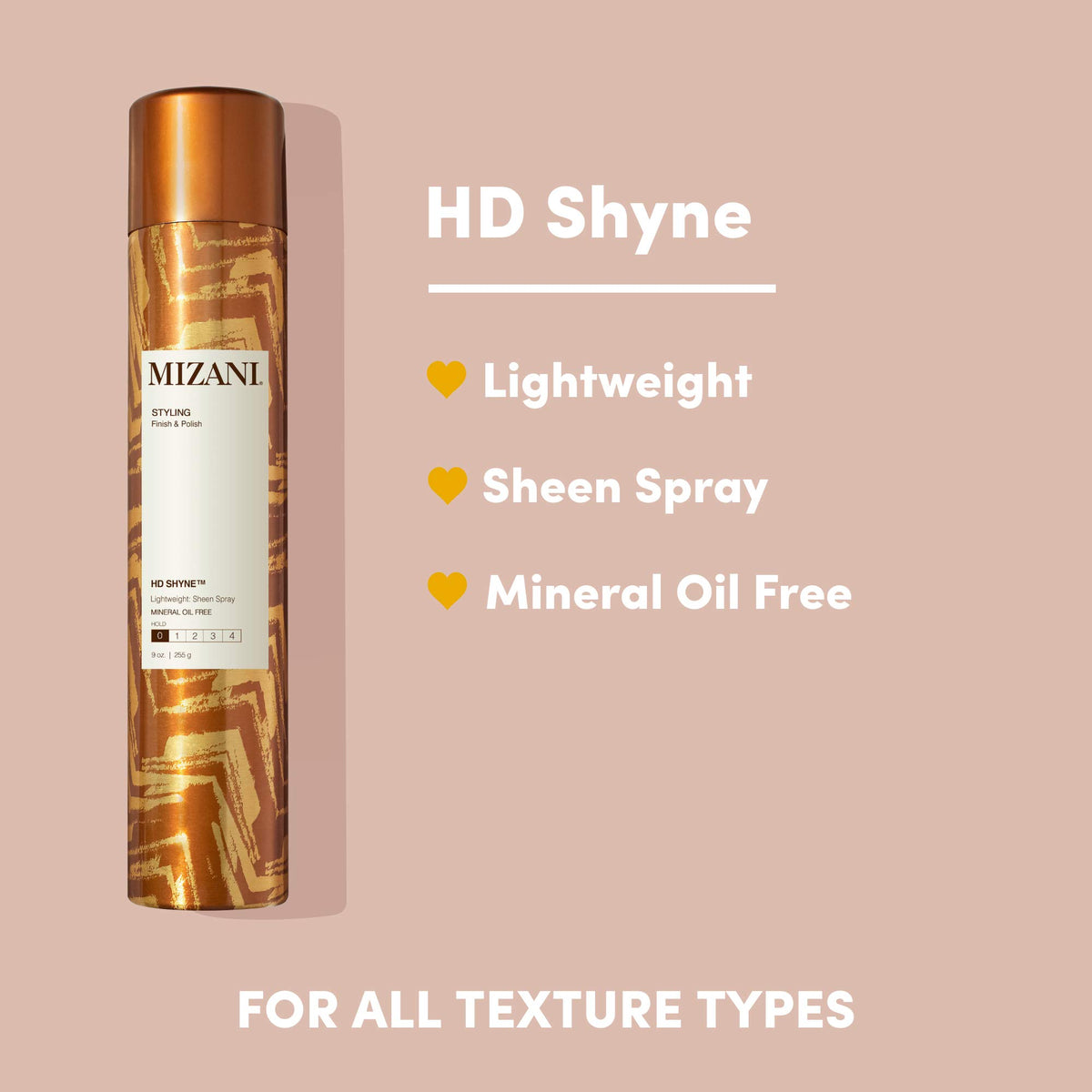 Mizani close-up label highlighting Monoi oil ingredient