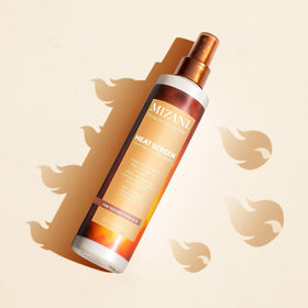Mizani bottle on bathroom counter conveying routine-ready styling confidence