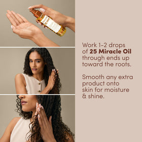 Mizani applied on curly hair in use to reduce frizz and enhance curl definition