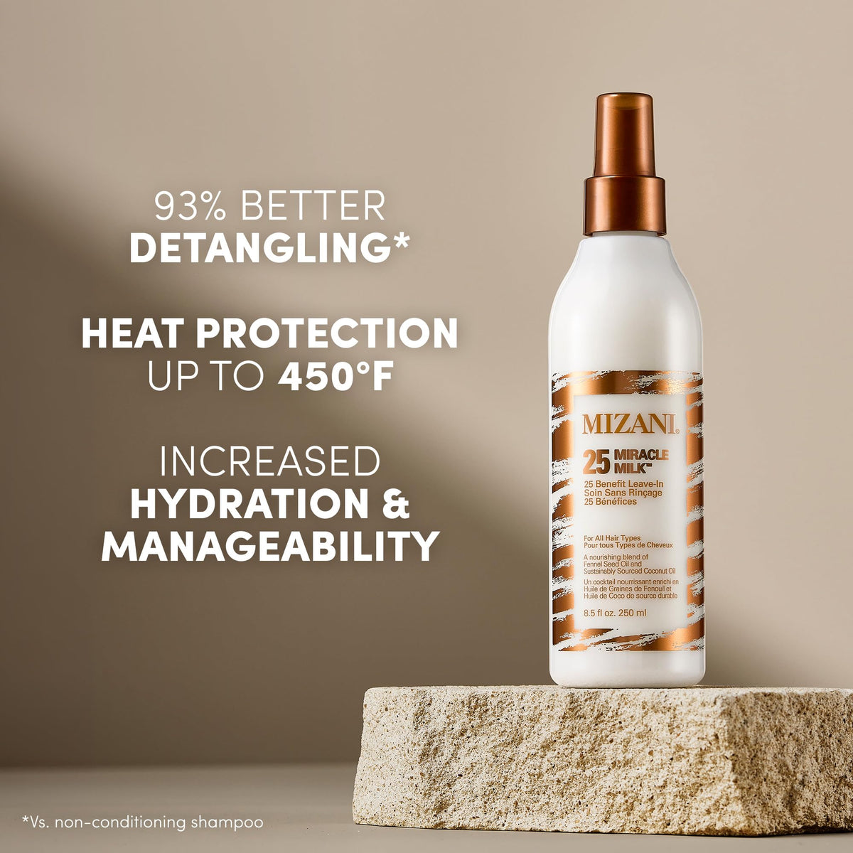 Mizani spray action mist delivering even coverage and quick application