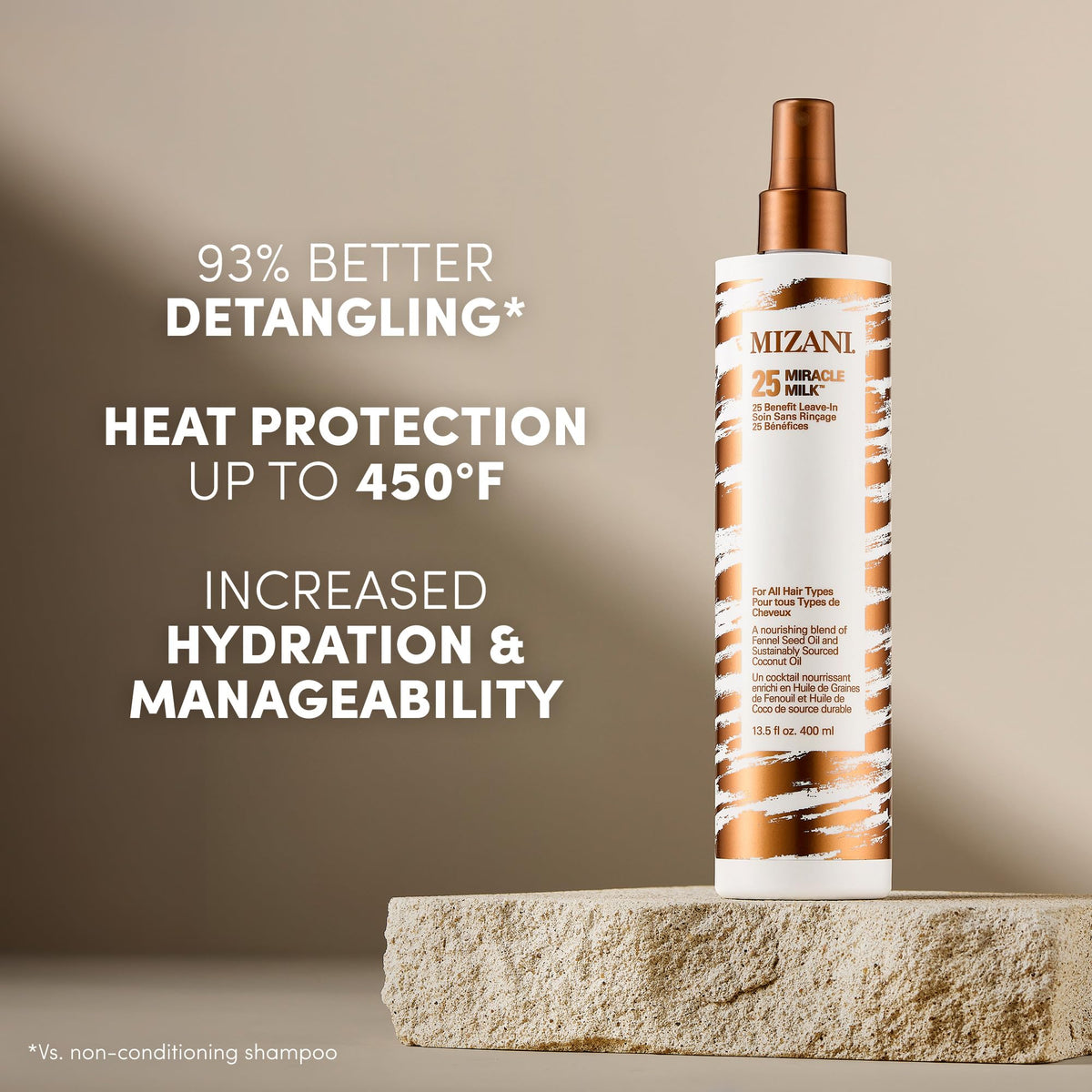 Mizani spray nozzle close-up demonstrating fine mist precision