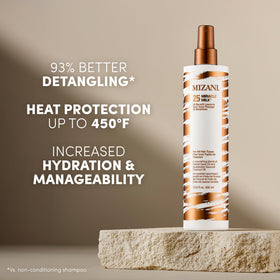 Mizani spray nozzle close-up demonstrating fine mist precision