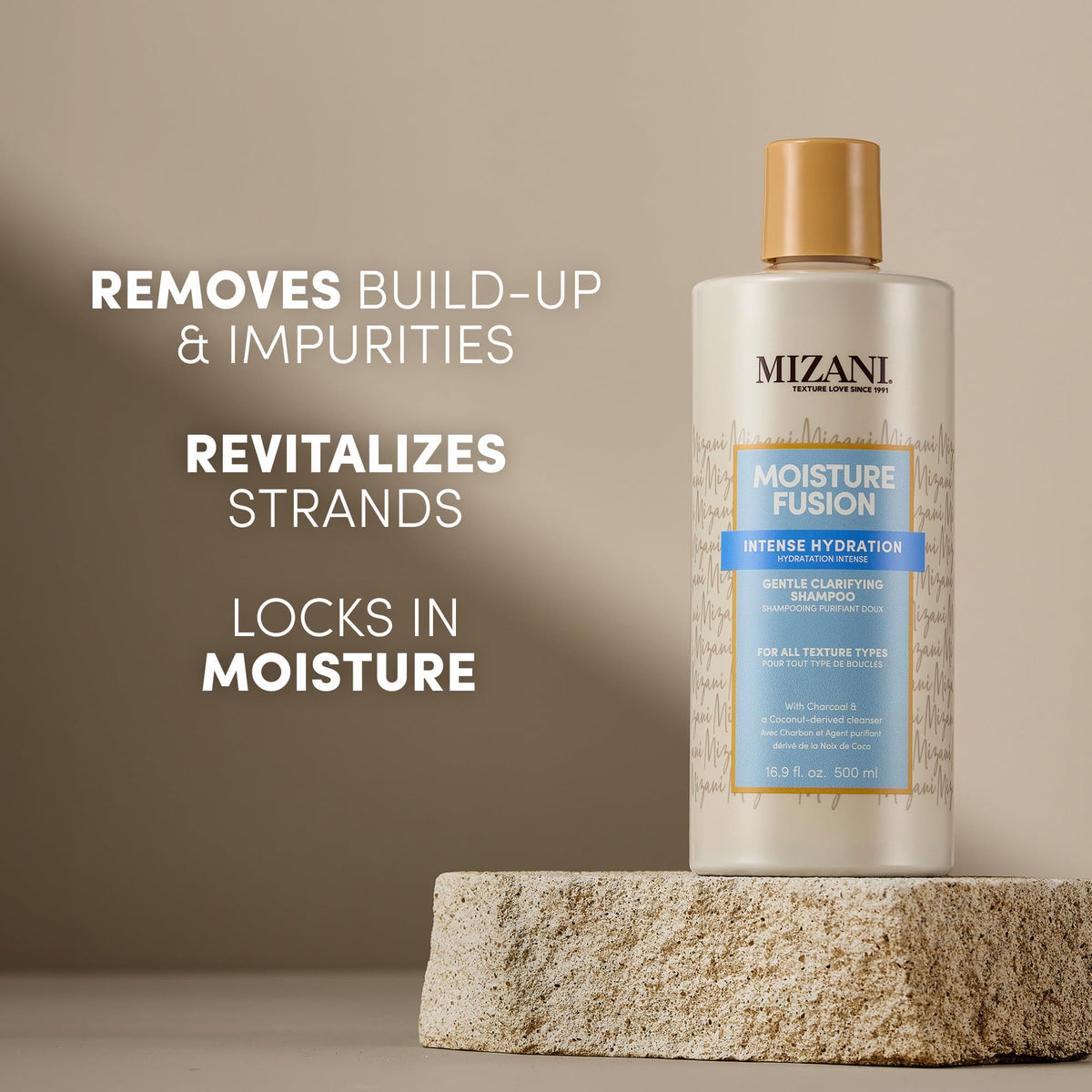 Mizani back label close-up showing ingredients and directions