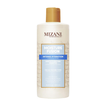 Mizani front bottle shot showing product and benefits