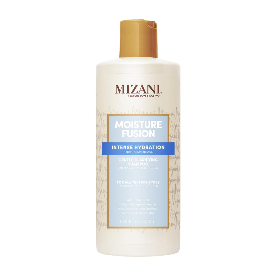 Mizani front bottle shot showing product and benefits