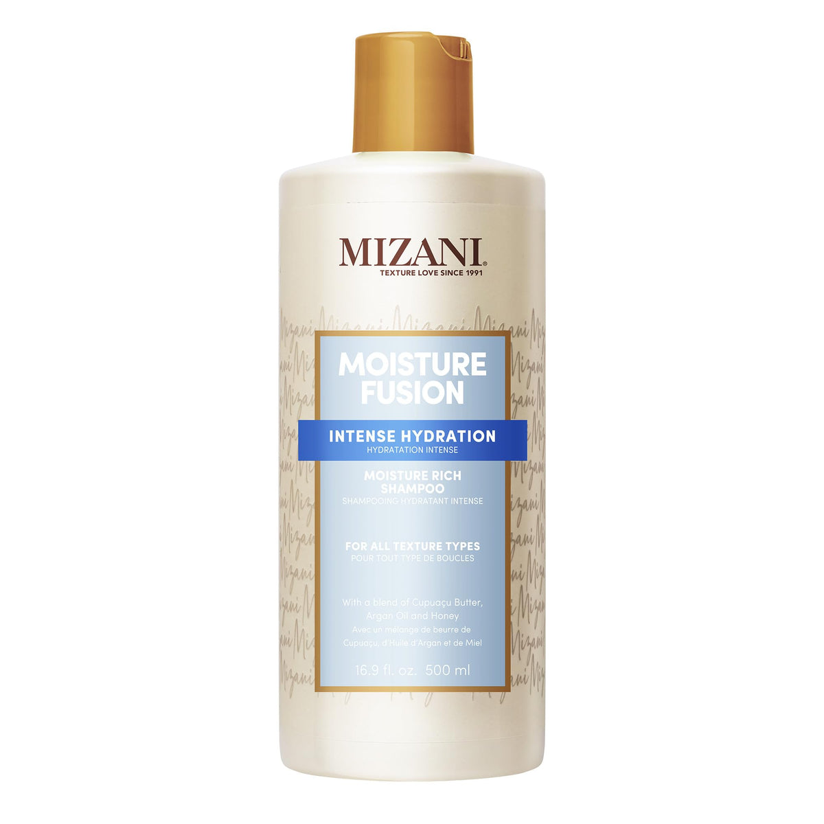 Mizani front packaging showing bottle and label, highlights hydration