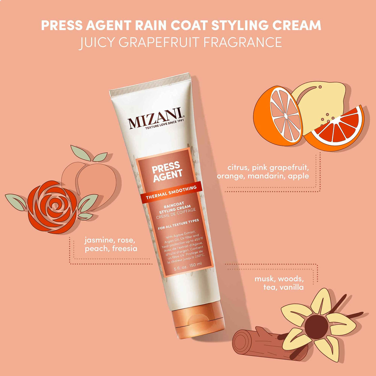 Applying Mizani cream to hair demonstrating easy spread and protection