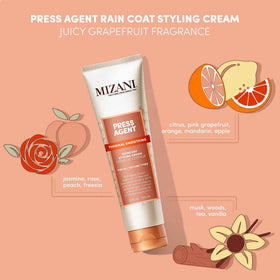 Applying Mizani cream to hair demonstrating easy spread and protection