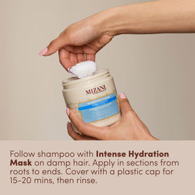 Mizani tub beside hand showing size and travel-friendly convenience