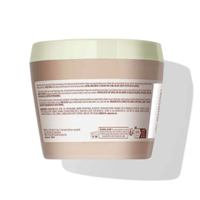 label close-up of Mizani ingredient list emphasizing nourishing oils benefit