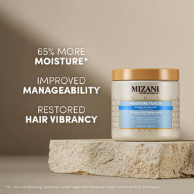 Mizani close-up of creamy mask texture for rich moisture delivery