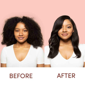 Mizani serum being dispensed into hand to show recommended amount