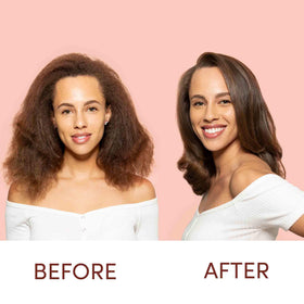 Mizani smoothing serum texture close-up highlighting lightweight slip