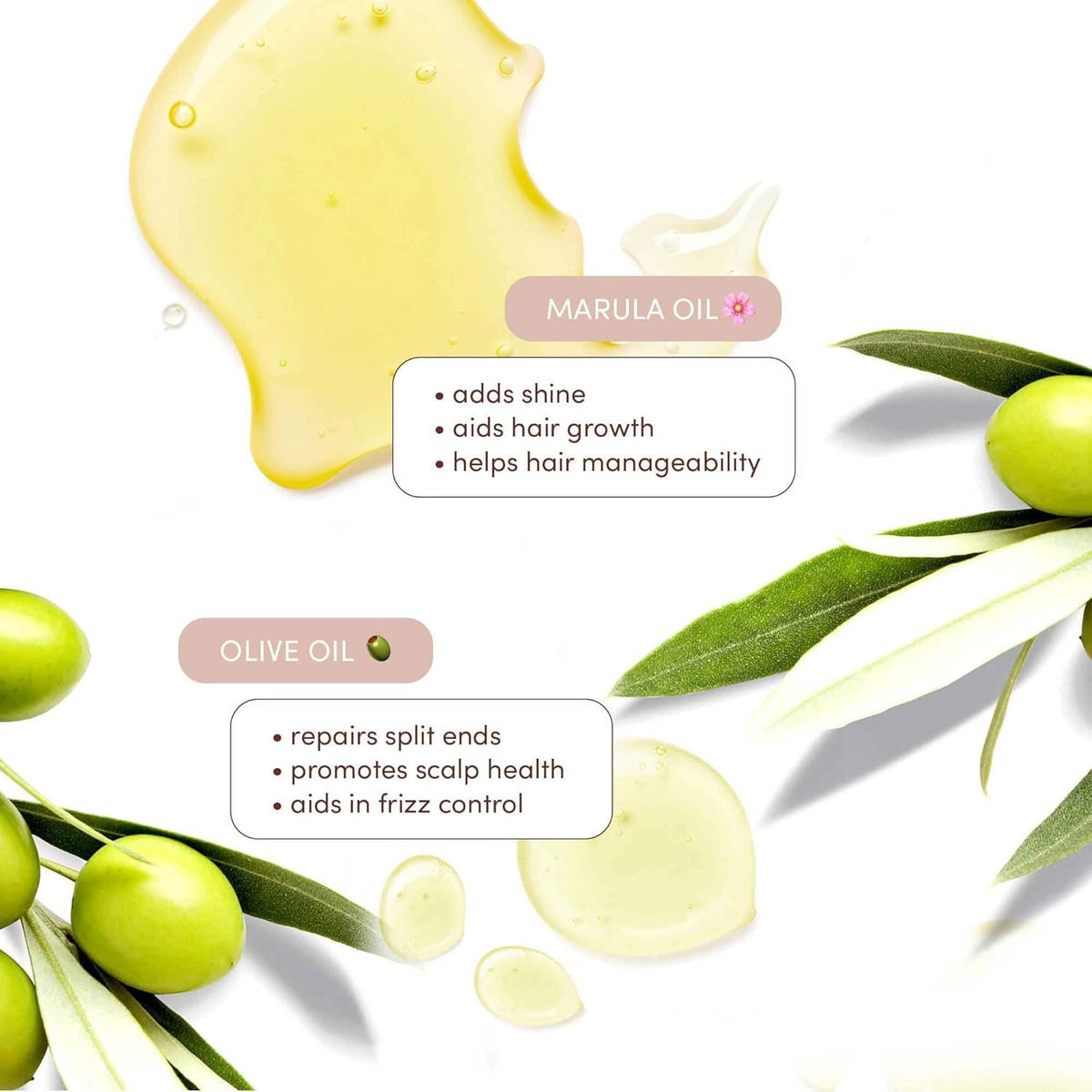 Mizani ingredients close-up highlighting coconut oil and cupuaçu butter