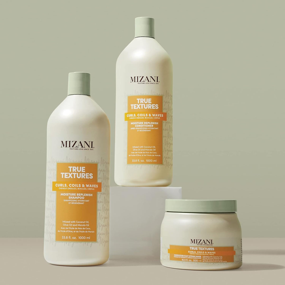 Mizani bottle next to ruler to illustrate product size and scale