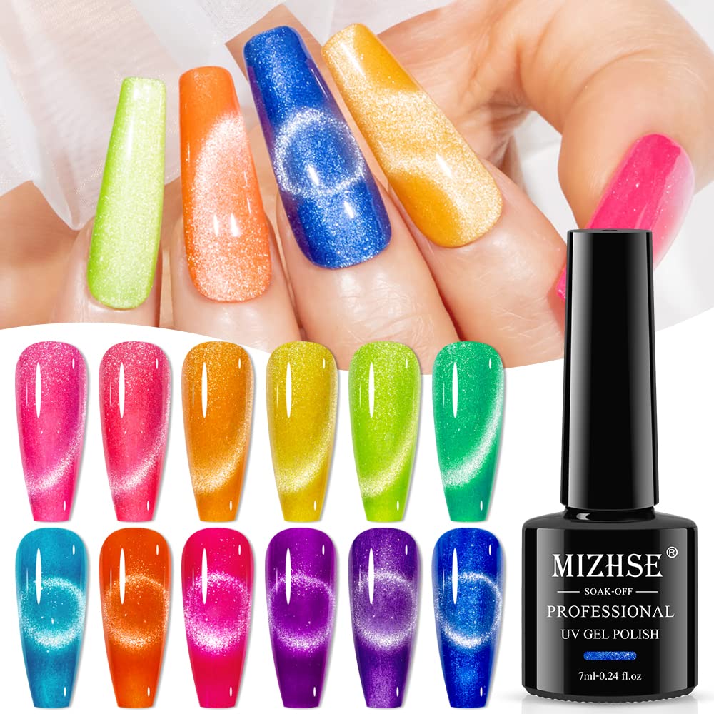 MIZHSE blacklight glow nails highlighting neon brightness at parties