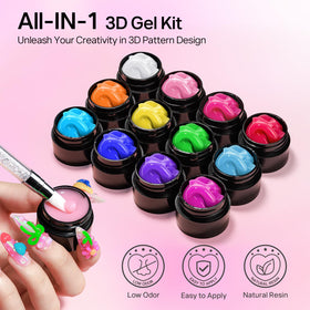 MIZHSE sculpting gel with chrome powder application, shows metallic finish option