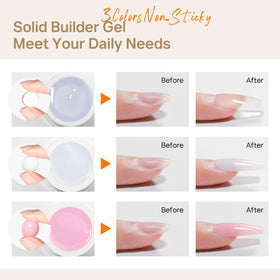 MIZHSE clear builder gel texture close-up for precise sculpting and clean overlays