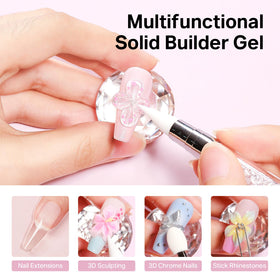 MIZHSE clear and white builder gel tubs top view, easy shaping benefit