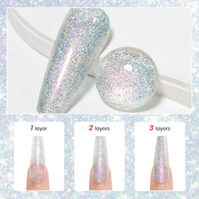 MIZHSE close-up glitter texture revealing iridescent sparkle benefit