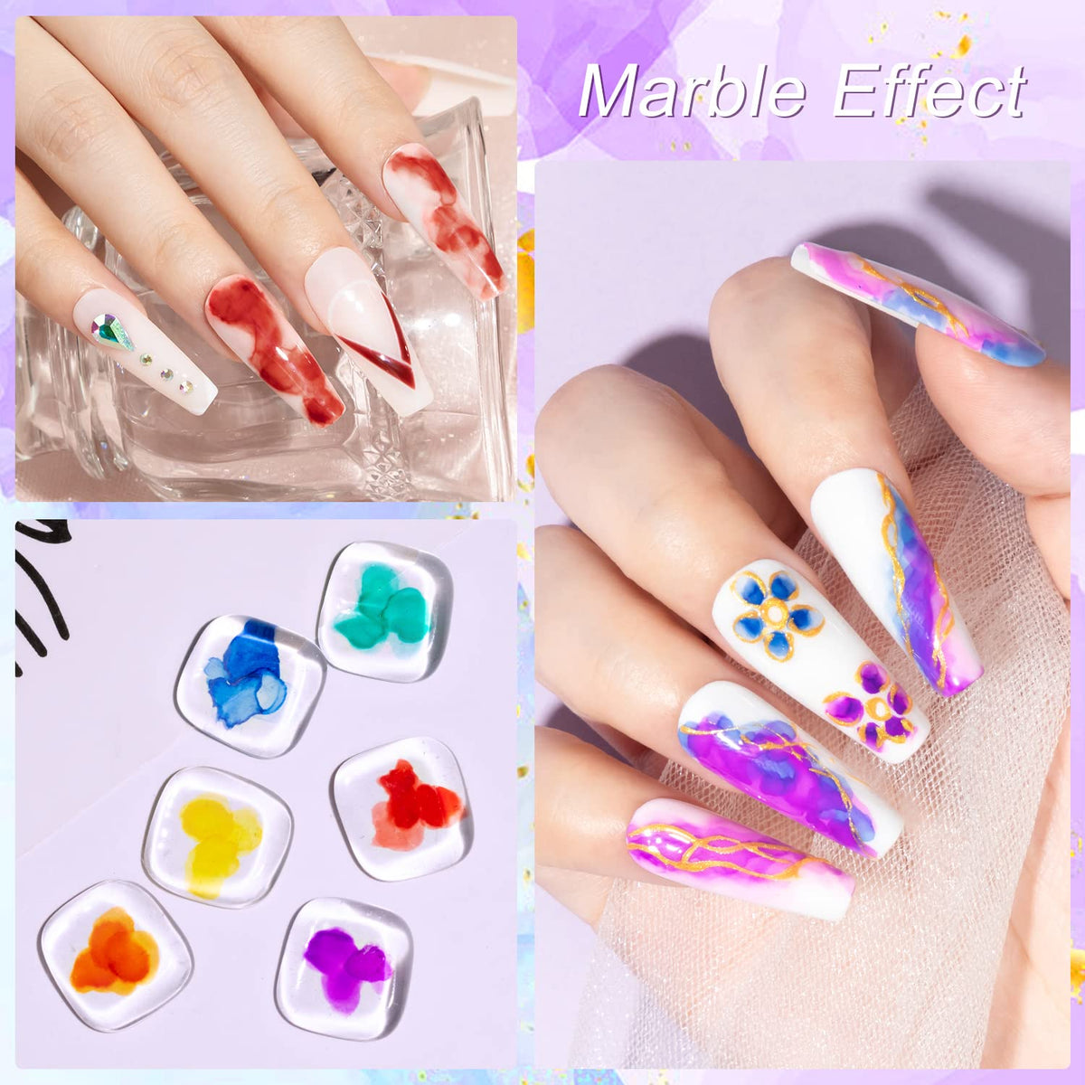 MIZHSE color swatches on a fan illustrating shade variety for creative combos