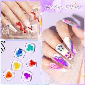 MIZHSE color swatches on a fan illustrating shade variety for creative combos
