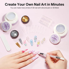 MIZHSE dual-ended sculpting pen with reusable nail forms, precise control