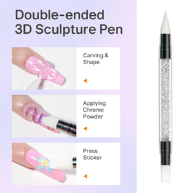 MIZHSE finished 3D flower nail showing durable decorative effect