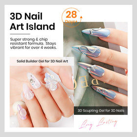 MIZHSE finished 3D nail design styled to show wearable result
