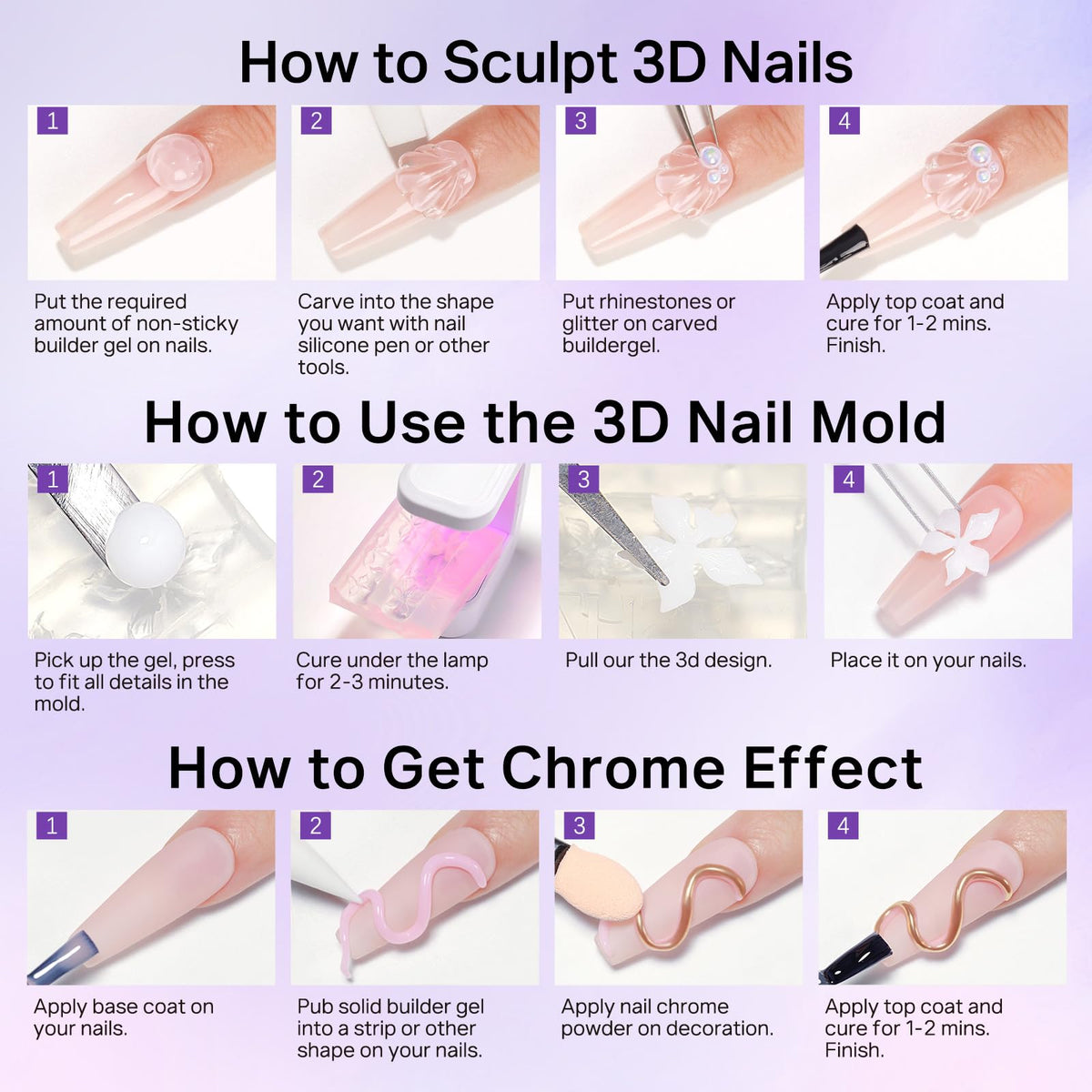 MIZHSE completed 3D nail art on hands in lifestyle scene showing professional results