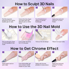 MIZHSE completed 3D nail art on hands in lifestyle scene showing professional results