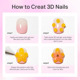 MIZHSE finished manicure lifestyle shot on hands, highlights wearable 3D designs