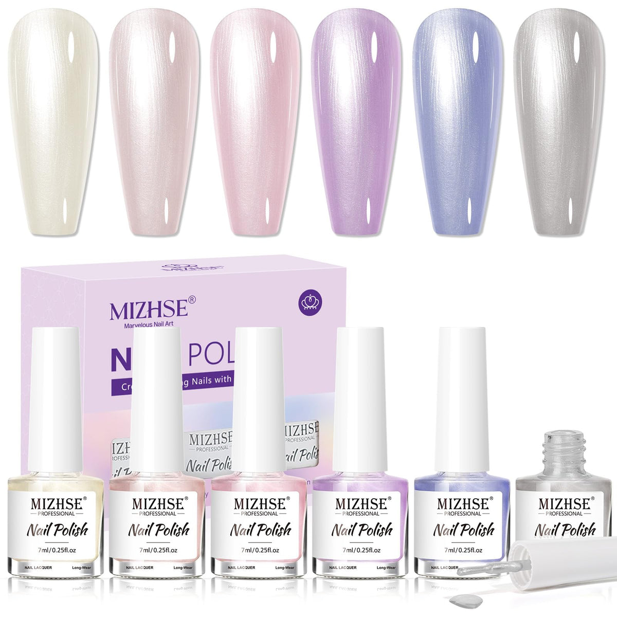 MIZHSE front packaging showing six mini bottles and vibrant colors for easy choice