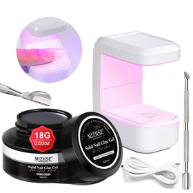 MIZHSE front packaging showing solid gel kit and lamp, convenient travel-ready set
