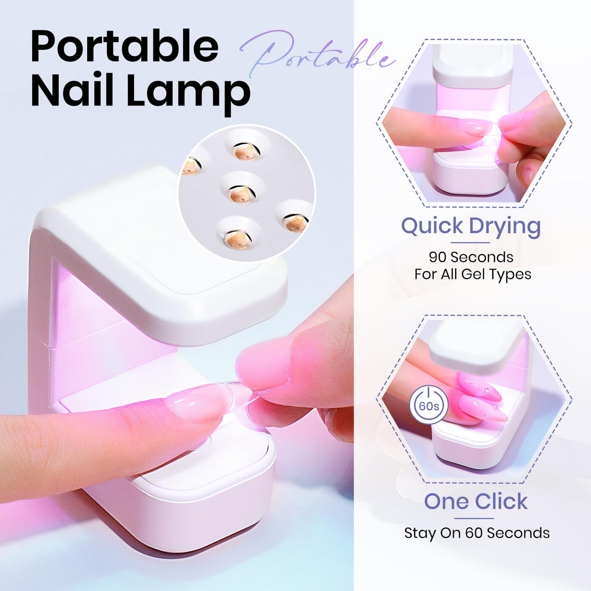 MIZHSE glue application on nail tip, precise placement and strong adhesion