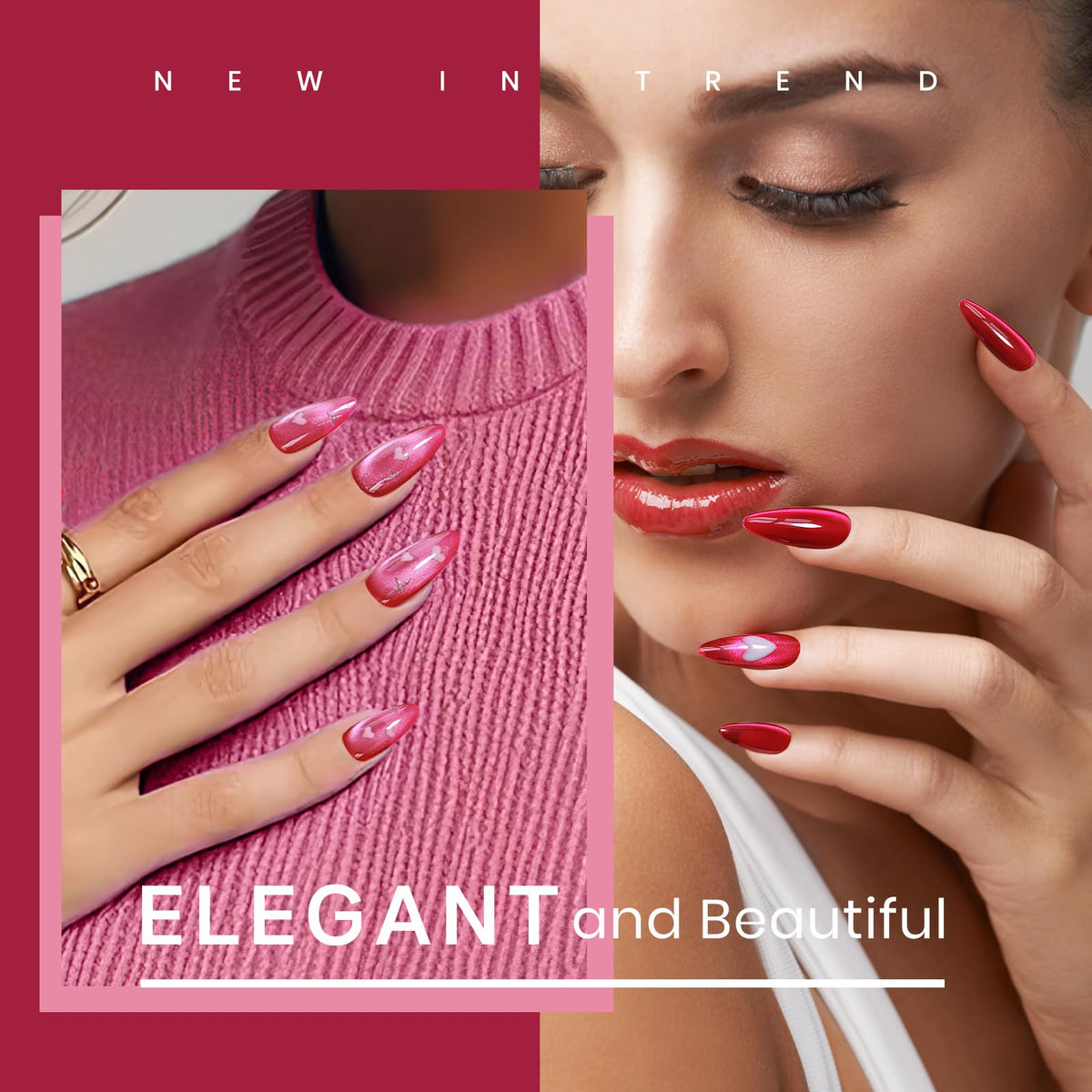 MIZHSE double-ended magnet stick over wet polish creating a visible cat-eye line