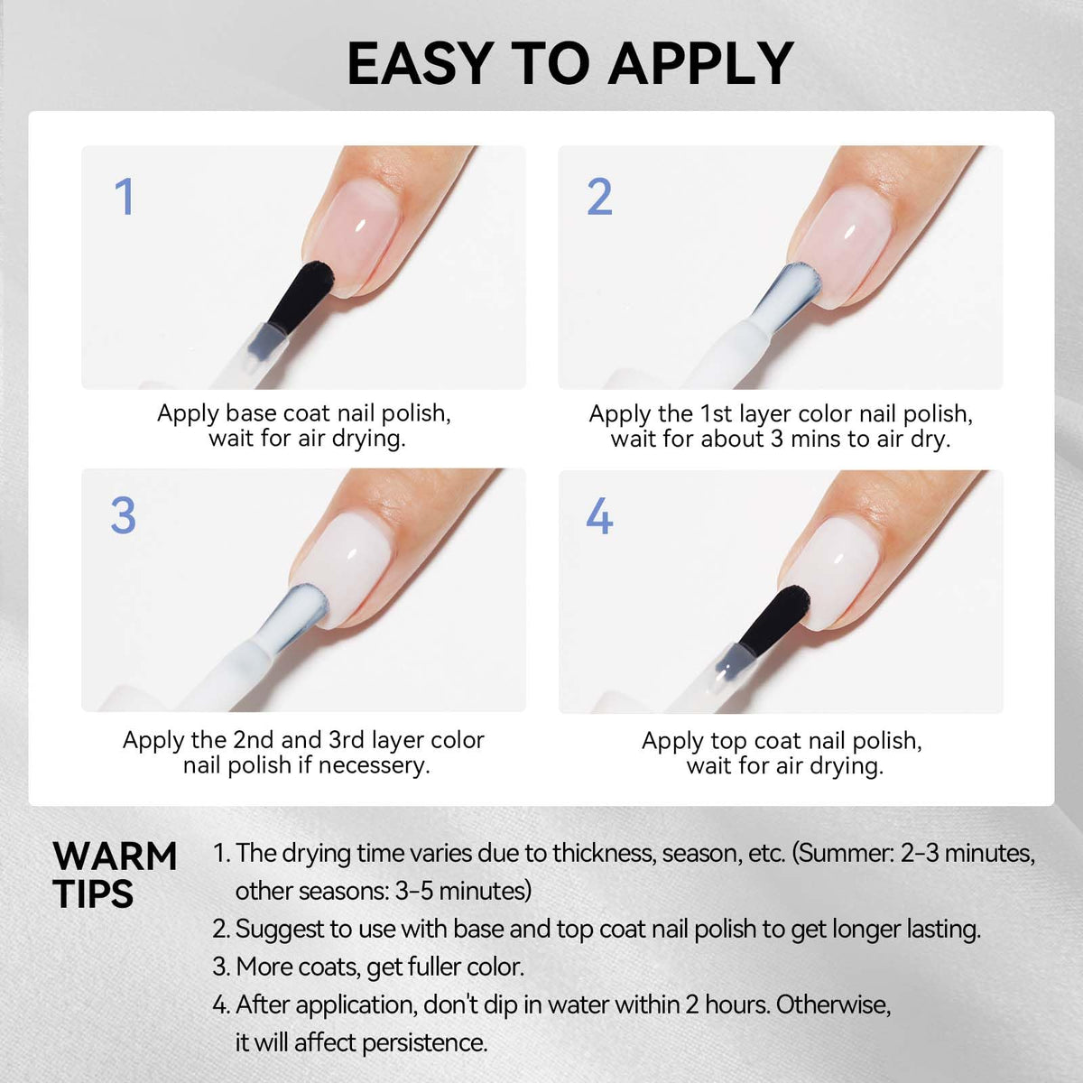 MIZHSE in a manicure kit setting showing convenience and tool-free use benefit